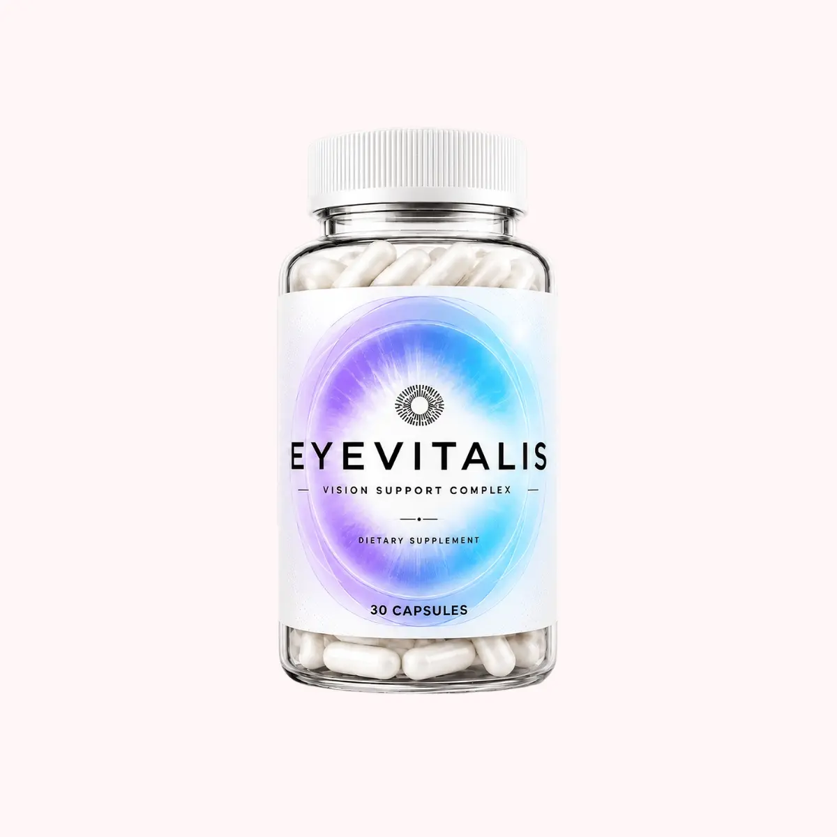 EyeVitalis bottle with 30 capsules shown on its label